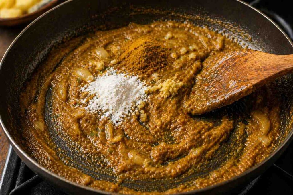 japenese curry sauce in pot
