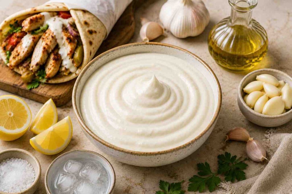 syrian arabic garlic sauce for shawarama