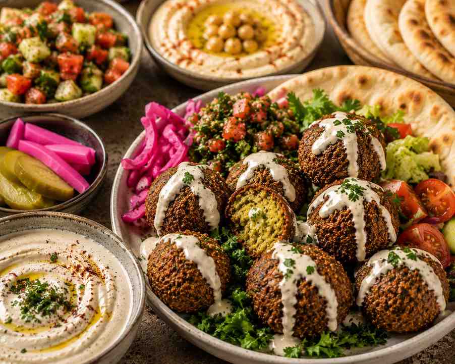 flafel serve with shawarma
