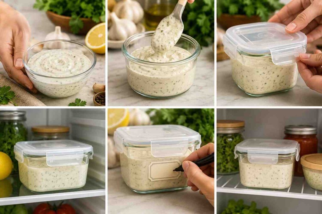 shawarma sauce storage in box