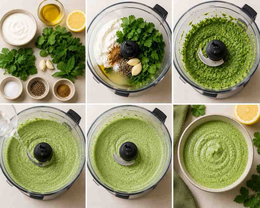 how to make green shawarma sauce