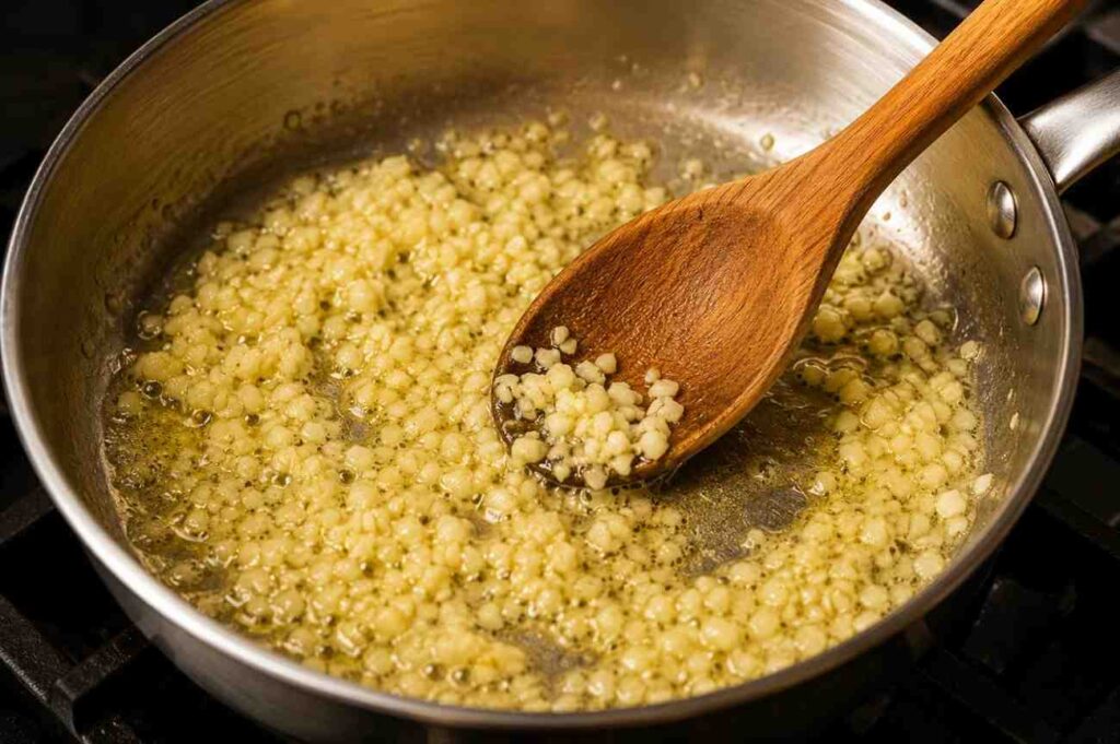 Sauté the Garlic for cajun boil sauce recipe