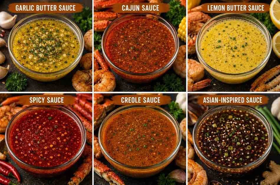 different seafood boil sauce