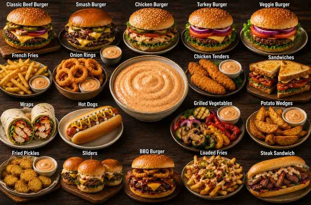 serving with burger sauce